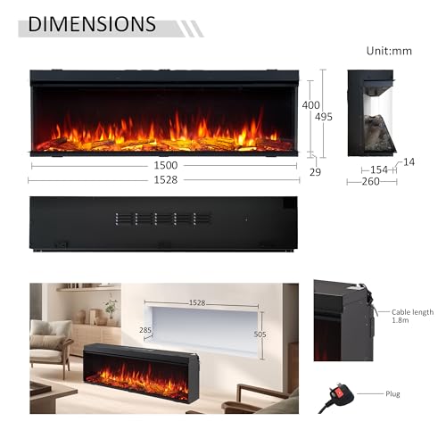 Knighton 59-Inch Electric Chimenea with Alexa Compatibility