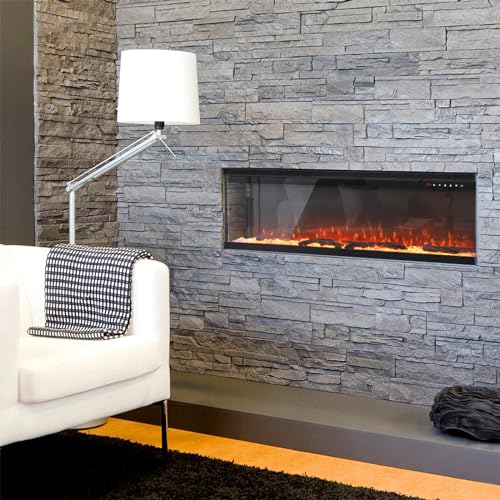 60-Inch Electric Fireplace with 3-Side Glass Display