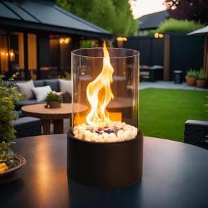 JHY DESIGN Portable Round Bio Ethanol Fireplace