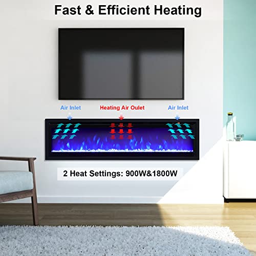 INMOZATAIF-40 102cm Electric Wall-Mounted Fireplace