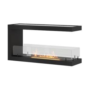 Wall-Mounted Bioethanol Fireplace with Protective Glass