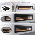 INMOZATA 152cm Wall Mounted Electric Fireplace Black