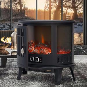 INMOZATA Electric Fire Stove Heater with LED Flames