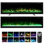 INMOZATA 127cm Wall-Mounted Electric Fireplace with Remote