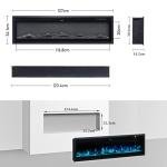 INMOZATA 127cm Wall-Mounted Electric Fireplace with Remote