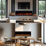 INMOZATA 127cm Wall-Mounted Electric Fireplace with Remote
