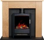 Adam Chester Electric Fireplace Stove - Black & Oak, 39