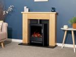 Adam Chester Electric Fireplace Stove - Black & Oak, 39