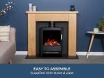 Adam Chester Electric Fireplace Stove - Black & Oak, 39