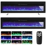 INMOZATA 152cm Wall Mounted Electric Fireplace Black