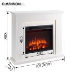 Mardella 40" Electric Fireplace Heater in White