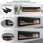 INMOZATA 102cm Recessed Electric Fireplace with LED Flame