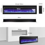 INMOZATA 102cm Recessed Electric Fireplace with LED Flame