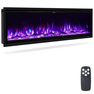 42" Wall-Mounted Electric Fireplace with Remote Control