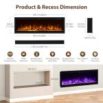 42" Wall-Mounted Electric Fireplace with Remote Control