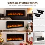 42" Wall-Mounted Electric Fireplace with Remote Control
