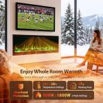 42" Wall-Mounted Electric Fireplace with Remote Control