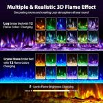 42" Wall-Mounted Electric Fireplace with Remote Control