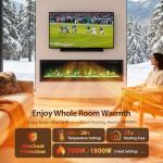 INMOZATA 127cm Wall-Mounted Electric Fireplace with Remote