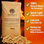 Natural BBQ Wood Pellets for Pizza Ovens – 15kg