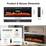 Wall-Mounted Electric Fireplace with 12 LED Flames