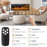 Wall-Mounted Electric Fireplace with 12 LED Flames