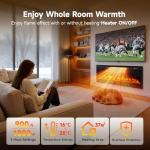 Wall-Mounted Electric Fireplace with 12 LED Flames