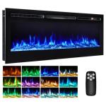 127cm Wall Mounted Electric Fireplaces with LED Flames
