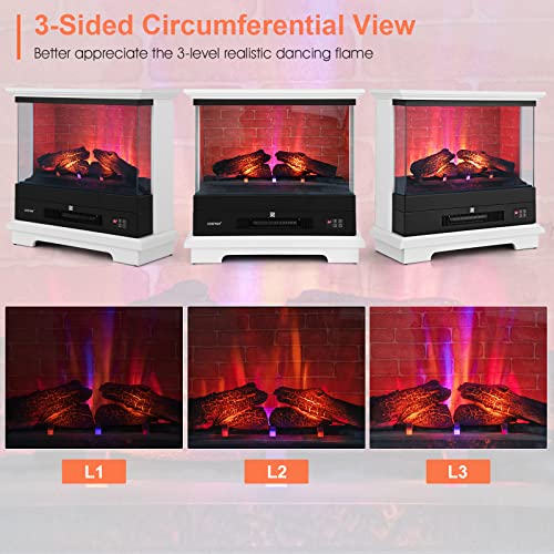 COSTWAY 27” Electric Fireplace with Remote Control