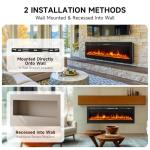 Wall Mounted Electric Fireplace with LED Flames