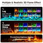 Wall Mounted Electric Fireplace with LED Flames