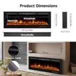 40" Wall-Mounted Electric Fireplace with Remote