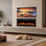 40" Wall-Mounted Electric Fireplace with Remote