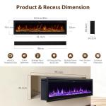 INMOZATAIF-40 102cm Electric Wall-Mounted Fireplace