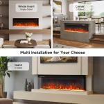 60-Inch Electric Fireplace with 3-Side Glass Display