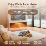 60-Inch Electric Fireplace with 3-Side Glass Display