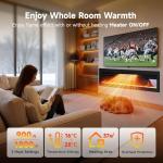 INMOZATA 102cm Recessed Electric Fireplace with LED Flame