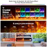 INMOZATA 102cm Recessed Electric Fireplace with LED Flame