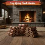 High-Energy Firewood Logs with Fire Starters - 36 Pack