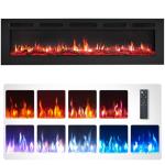 Wall-Mounted Electric Fireplace with 9 Flame Colors