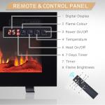 Wall-Mounted Electric Fireplace with 9 Flame Colors