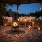 Antique Look Patio Chiminea with Poker and Guard