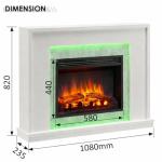 Ecula 43'' White Fireplace with 2kW Heater