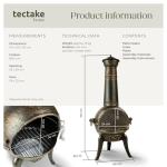 TecTake Cast Iron Patio Stove with Removable Grill