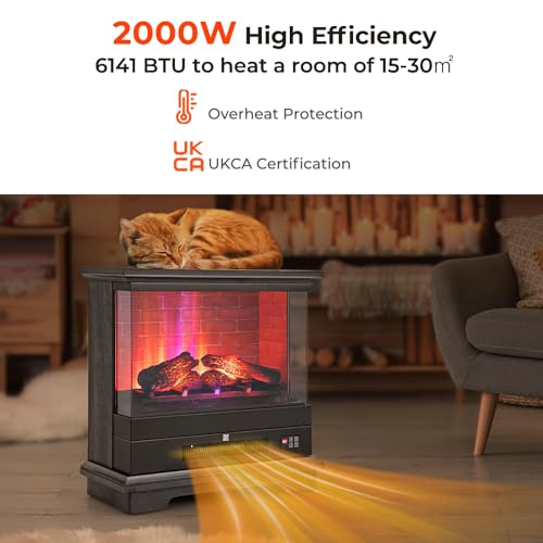 GiantexUK 27” Electric 3-Sided Fireplace Heater