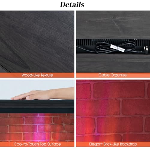 GiantexUK 27” Electric 3-Sided Fireplace Heater