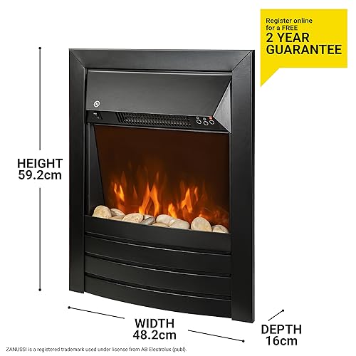 Zanussi 2KW Black Electric Inset Fire Stove