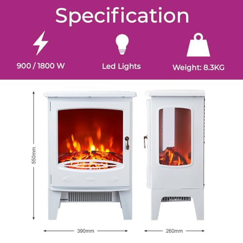 Neo Electric Freestanding Glass Window Fire Stove
