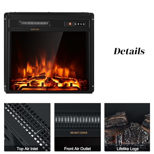 GiantexUK Recessed Electric Fireplace with Remote