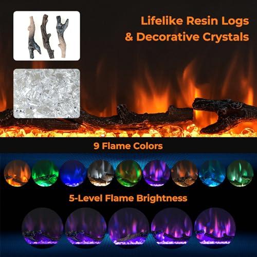 COSTWAY 36” Electric Fireplace with Remote Control